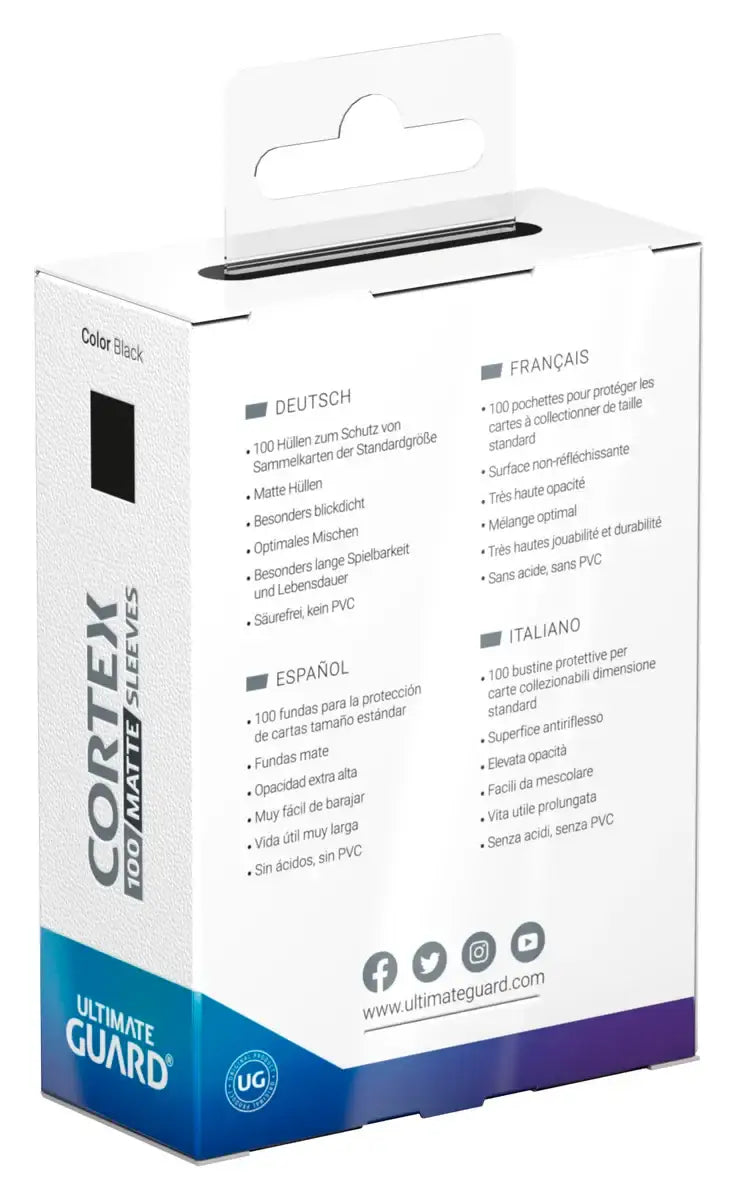 Sleeves: Ultimate Guard - Cortex - Matt-Schwarz (100) - Ultimate Guard - Sleeve