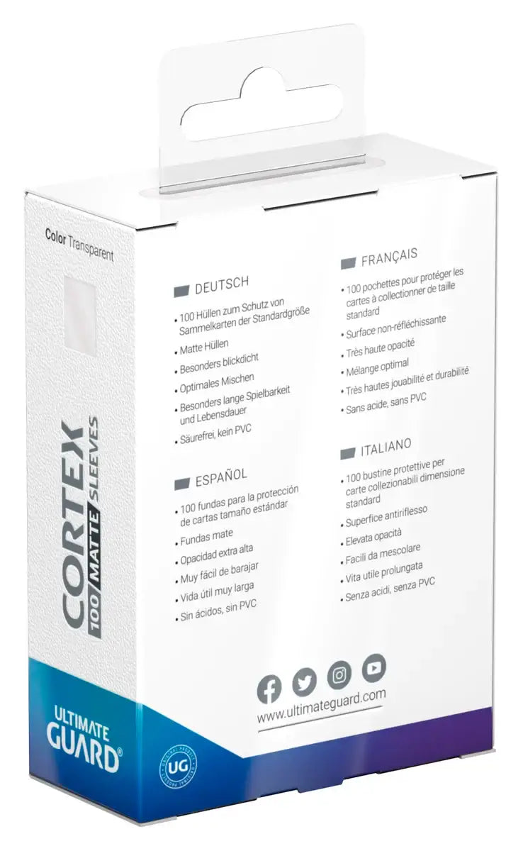 Sleeves: Ultimate Guard - Cortex - Matt-Transparent (100) - Ultimate Guard - Sleeve