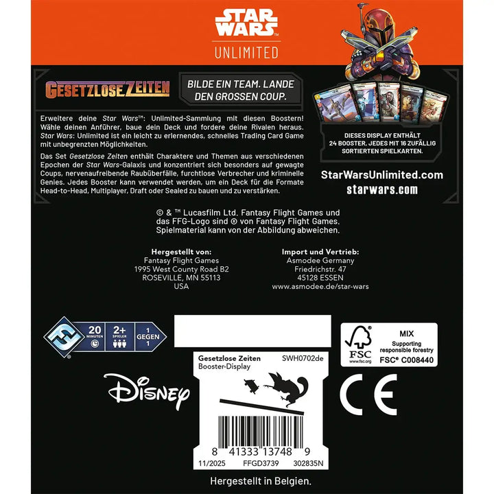 Star Wars: Unlimited - Gesetzlose Zeiten - Display (24 Booster) (DE) - Fantasy Flight Games - Card Games