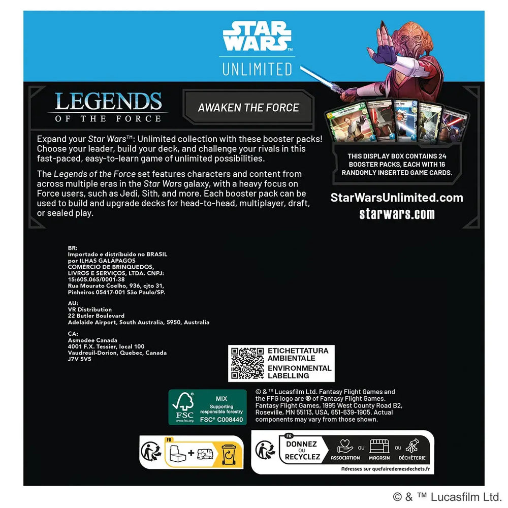 Star Wars: Unlimited - Legends of the Force - Display (24 Booster) (EN) - Fantasy Flight Games - Card Games