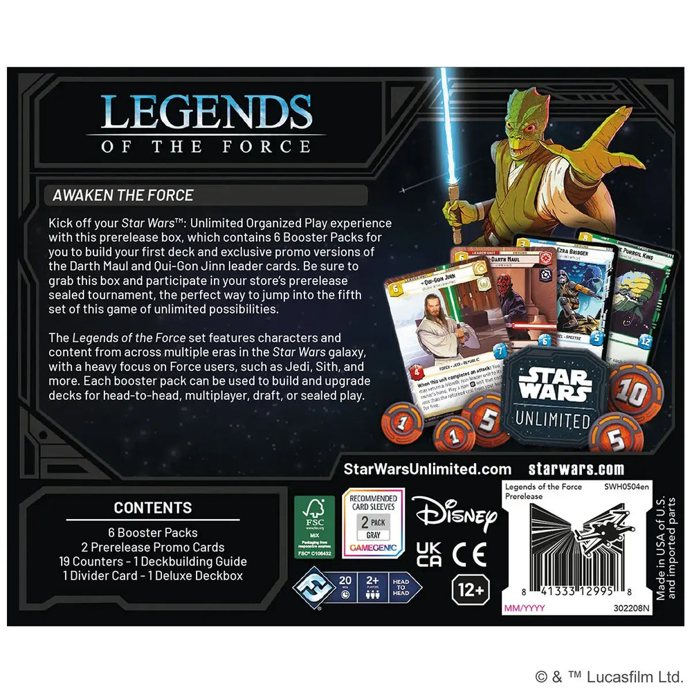 Star Wars: Unlimited - Legends of the Force - Prerelease Box (EN) - Fantasy Flight Games - Card Games
