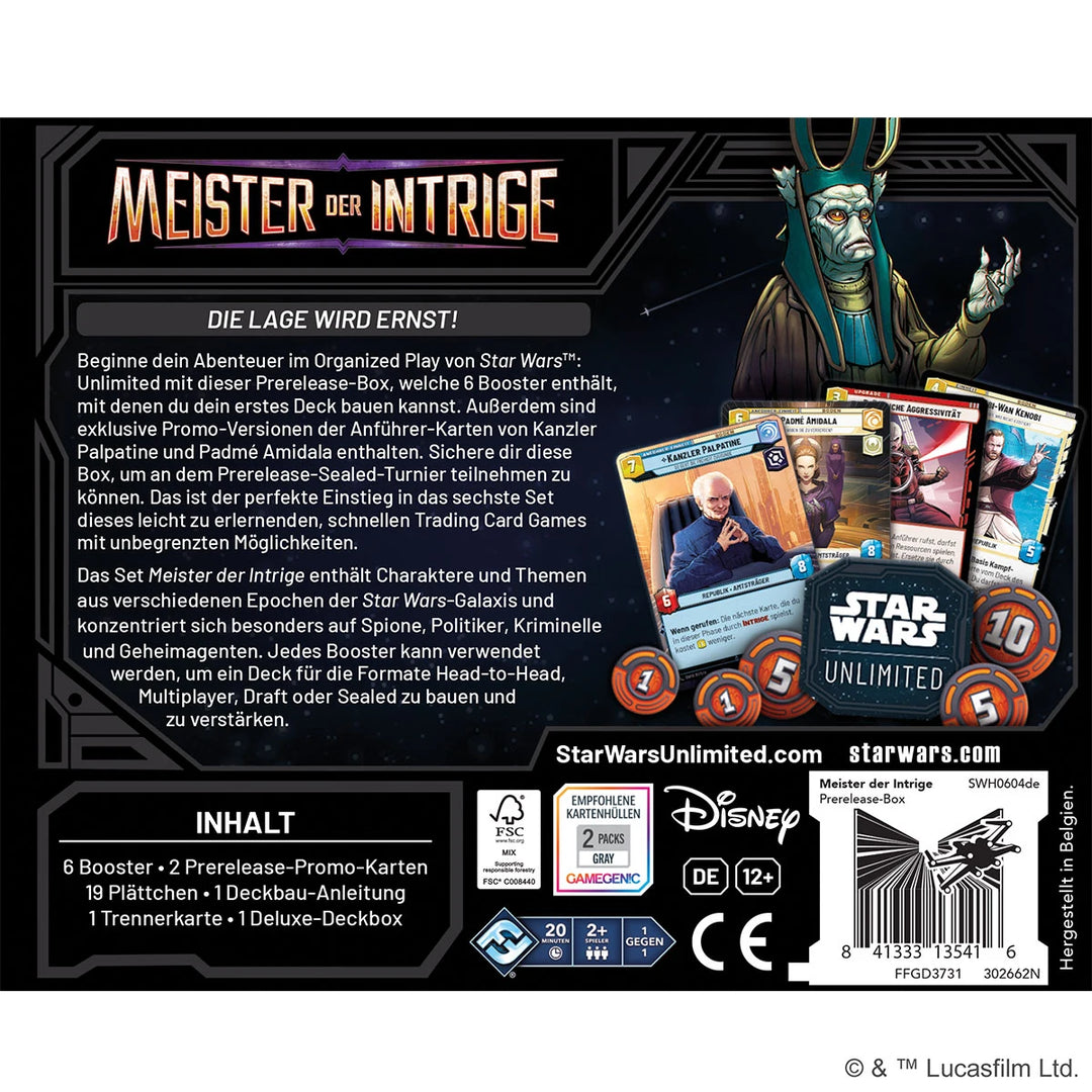 Star Wars: Unlimited - Meister der Intrige - Prerelease Box (DE)