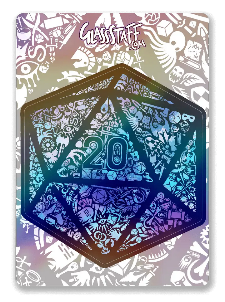 Sticker: Holographic - Mosaic D20 - Glassstaff - Accessories