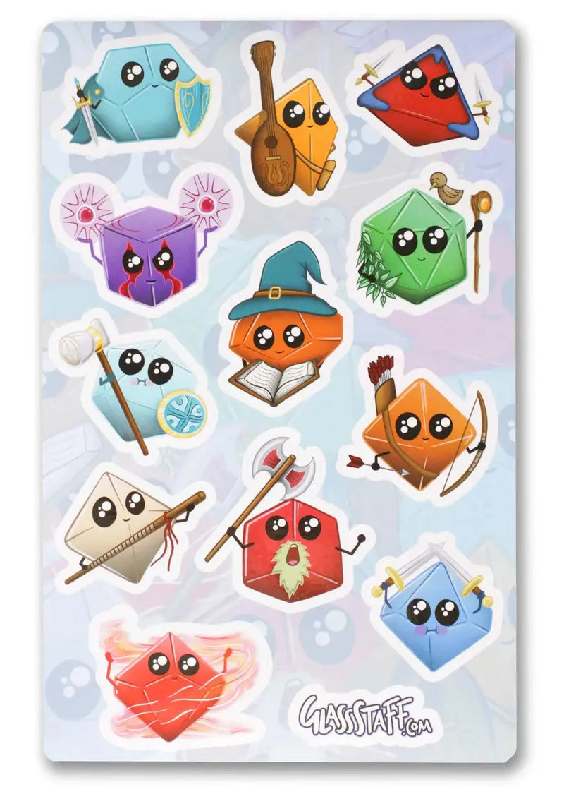 Sticker: Kawaii Dice - Classes - Glassstaff - Accessories