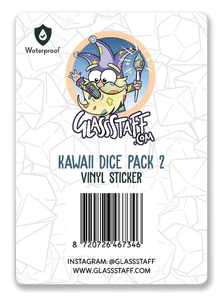 Sticker: Kawaii Dice - Pack 2 - Glassstaff - Accessories