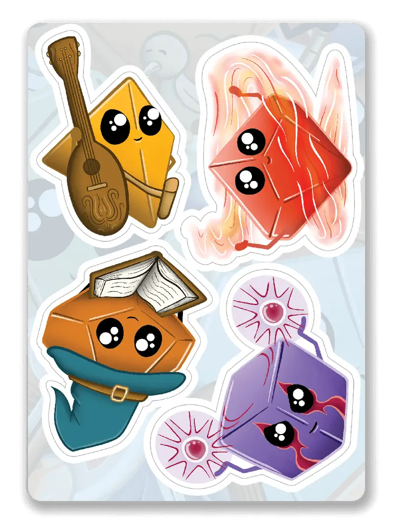 Sticker: Kawaii Dice - Pack 2 - Glassstaff - Accessories