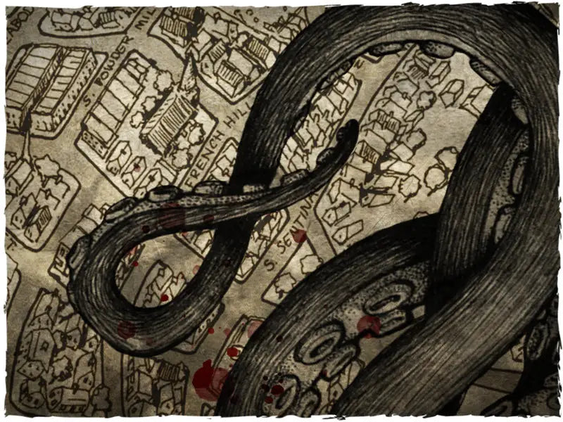 Terrain Mat: Arkham Horror Mouse Mat (91.5 x 91.5 cm) 3’ x 3’ - Deep Cut Studio - Accessories