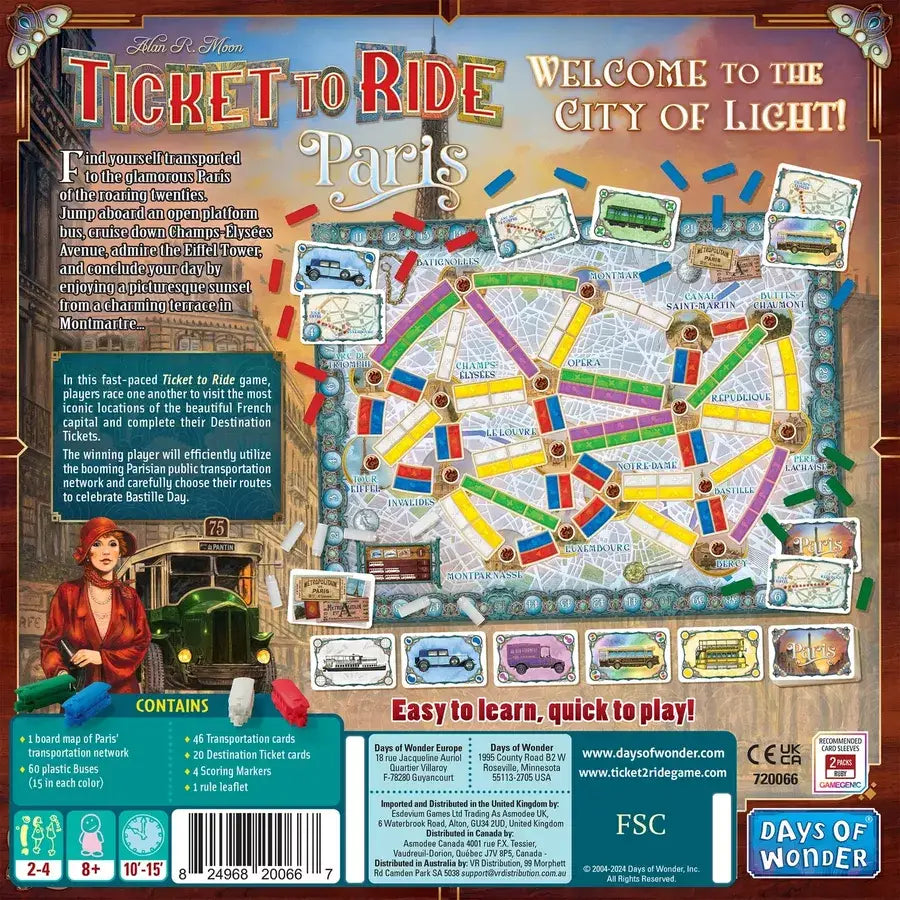 Ticket to Ride: Paris (EN) - Days of Wonder - Board Games