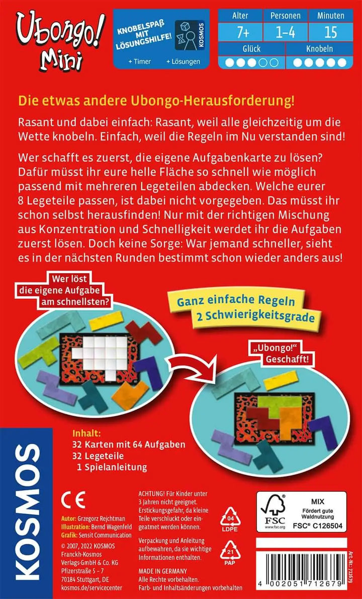 Ubongo Mini (DE) - KOSMOS - Board Games