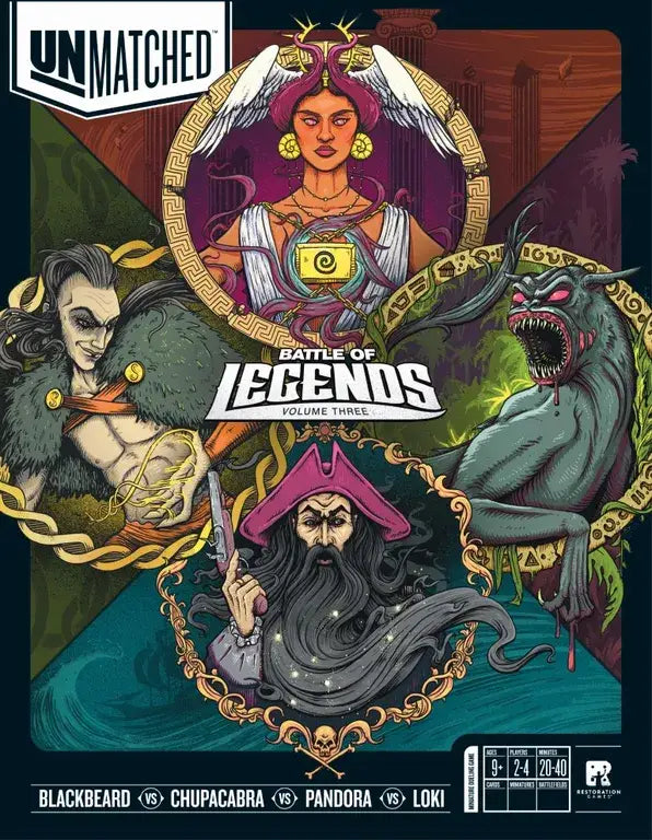 Unmatched: Battle of Legends Vol. 3 Blackbeard Chupacabra Pandora Loki (EN) Iello Board Games