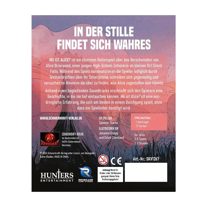 Wo ist Alice? (DE) - Schwerkraft-Verlag - Roleplaying Games